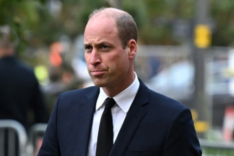 Britain's Prince William arrives at Manchester Cathedral for the funeral of Bobby Charlton