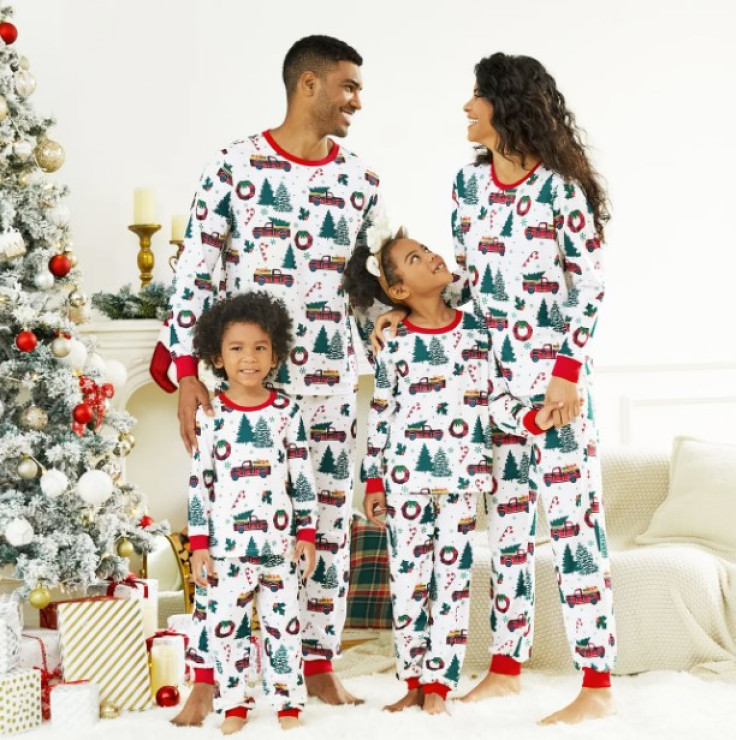 Christmas Family Matching Allover Xmas Tree & Car Print Long-sleeve 