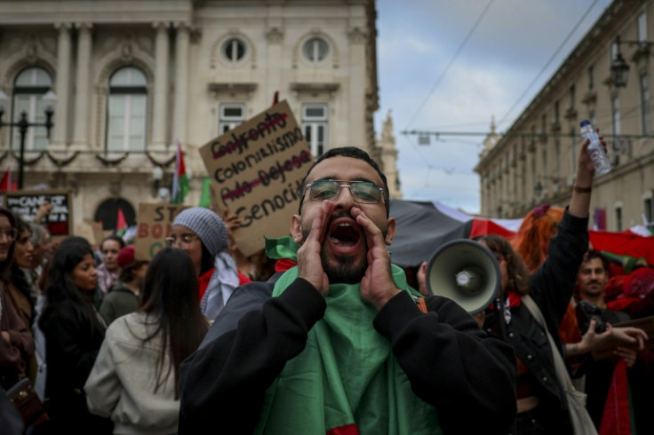 Protesters in Lisbon demanded a ceasefire for Gaza