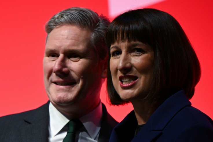 Britain's main opposition Labour Party leader Keir Starmer and his shadow finance minister Rachel Reeves