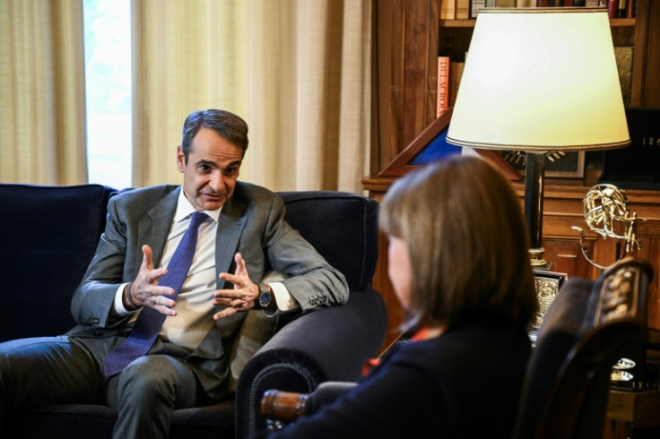 Kyriakos Mitsotakis met Greek President Katerina Sakellaropoulou on Wednesday