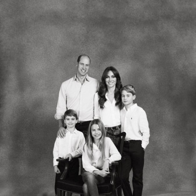 Prince William and Kate Middleton with family