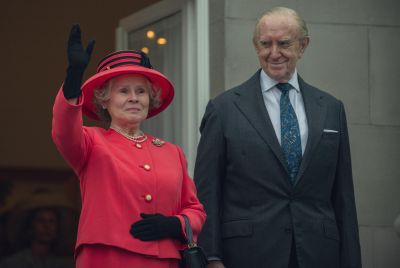 Imelda Staunton and Jonathan Pryce in "The Crown" season 6