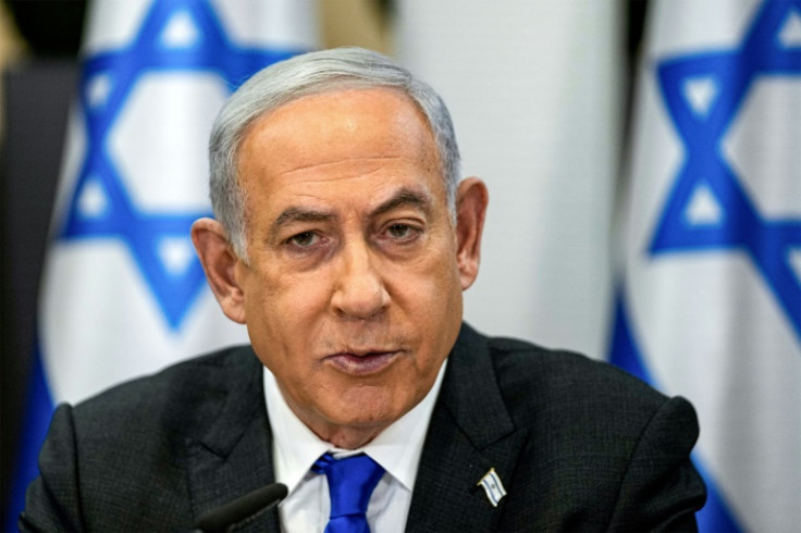 Israel's Prime Minister Benjamin Netanyahu chairs a cabinet meeting in Tel Aviv on December 24, 2023