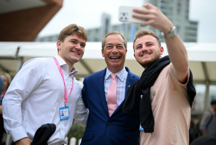 Nigel Farage (c) has teased a return to frontline politics but will it be with Reform UK?