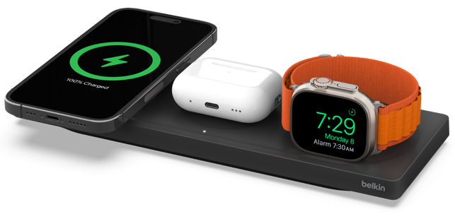 Belkin BoostCharge Pro 3-in-1 Wireless Charging Pad with Official MagSafe