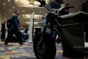 A man walks past an e-bike  at the The Mirage resort during the Consumer Electronics Show (CES) in Las Vegas