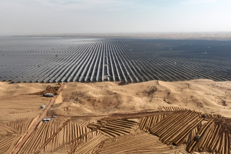 A field of solar panels in China, which the IEA dubs 'the world's renewables powerhouse'