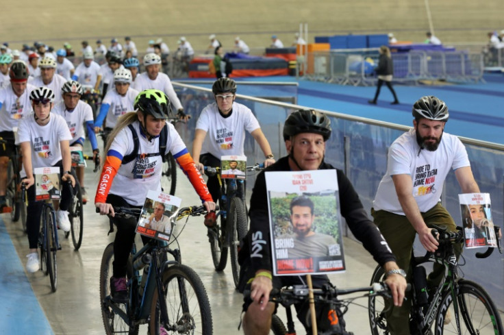 Israelis took part in the Global Solidarity Ride in Tel Aviv, calling for the release of hostages as the Gaza war entered its 100th day