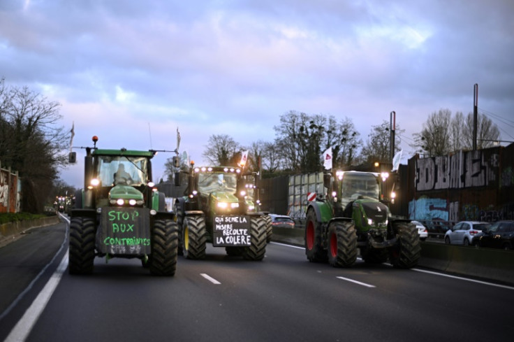 Angry farmers were up early to continue their protest drive