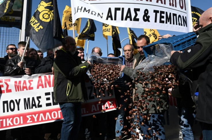 Around 2,000 Greek farmers protested in Thessaloniki on Saturday
