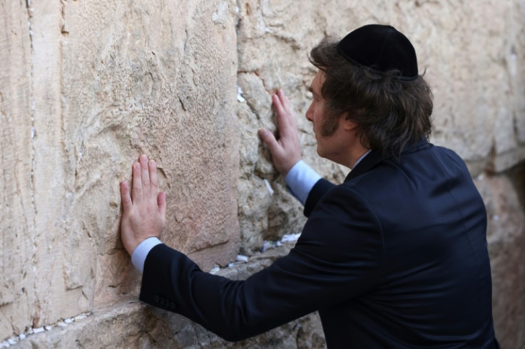 Milei has prayed at the Western Wall in Jerusalem and laid a wreath at the Yad Vashem Holocaust memorial