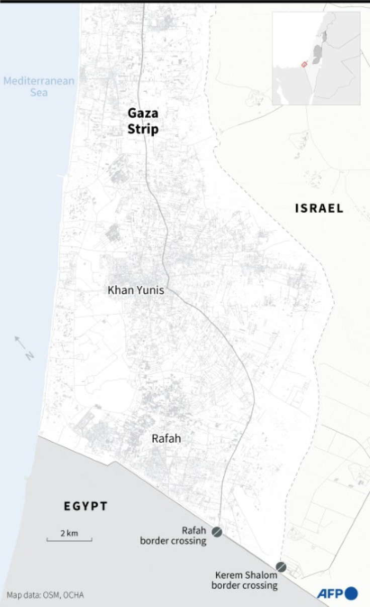 Map of southern Gaza Strip