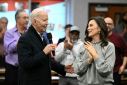US President Joe Biden speaks alongside Michigan Governor Gretchen Whitmer as he campaigns in the Detroit area on February 1, 2024