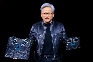 NVIDIA CEO Jensen Huang says chips powering artificial intelligence in datacenters have become systems containing tens of thousands if not hundrends of thousands of parts, many made in China