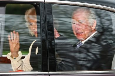 Charles was seen in public for the first time since his cancer diagnosis was made public