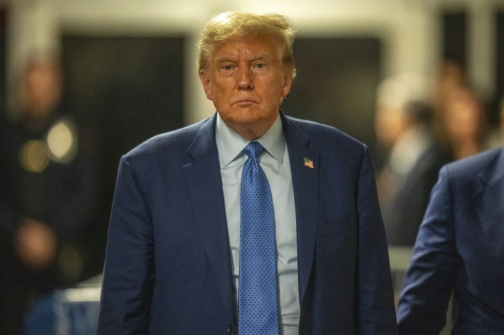 Former US president Donald Trump arrives at his criminal trial