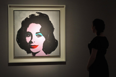 An Andy Warhol portrait of Elizabeth Taylor at Christies auction house in London