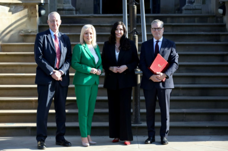 Starmer and his Northern Ireland Secretary Hilary Benn met First Minister Michelle O'Neill and her deputy Emma Little-Pengelly