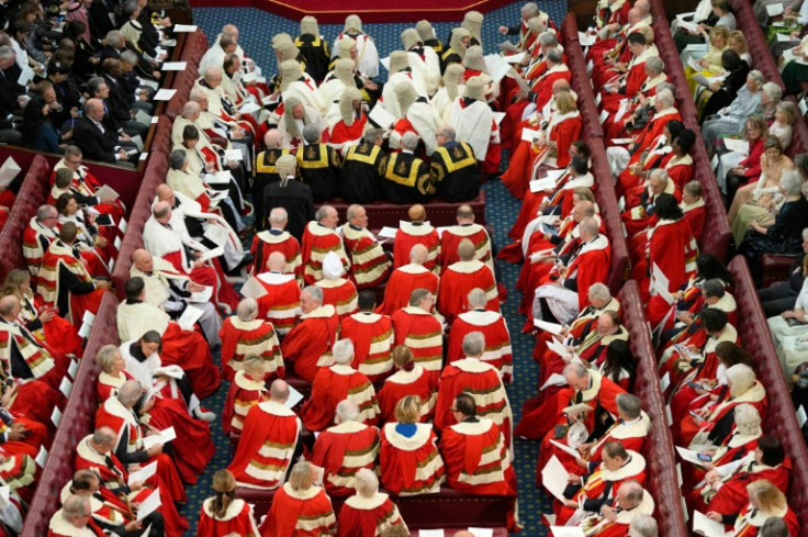 The speech is held in the unelected upper chamber of parliament, the House of Lords