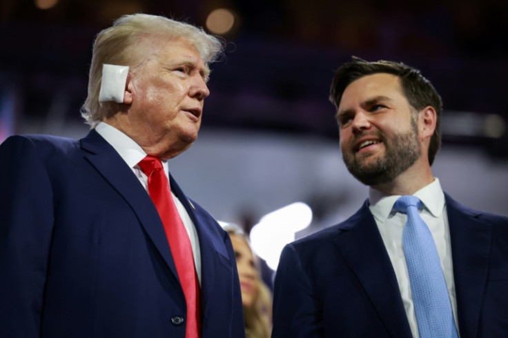 Former US president Donald Trump (L) and Republican vice presidential candidate J.D. Vance (R) have opposed US military aid to Ukraine