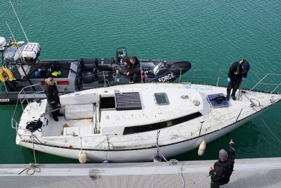 The yacht used to bring migrants into Dover