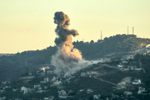 peter green yacht Smoke billows from the site of an Israeli air strike in the southern Lebanese village of Khiam near the border on September 19, 2024