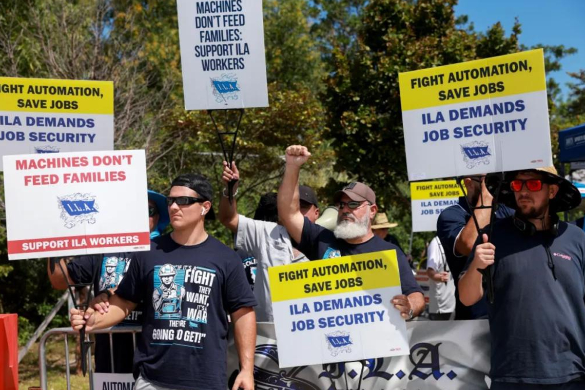 Port Strikers Stay Silent When Asked If They Support Kamala Harris, Here’s Who They Support Instead