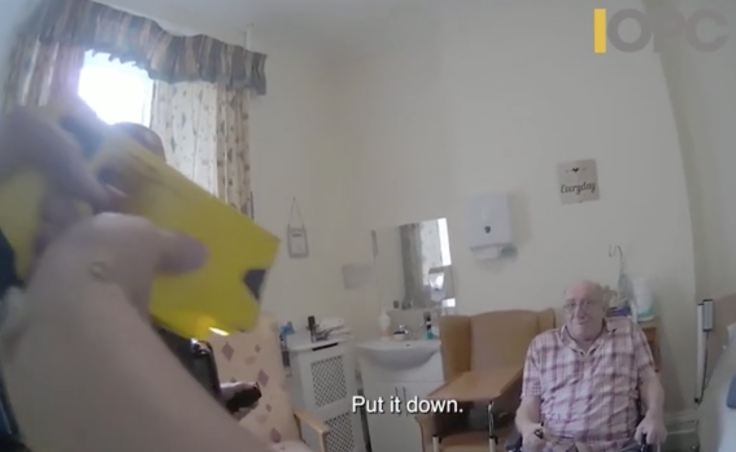 Screenshot of Senior Getting Tasered