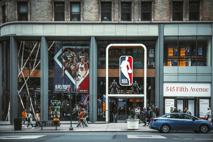 nba logo on a building
