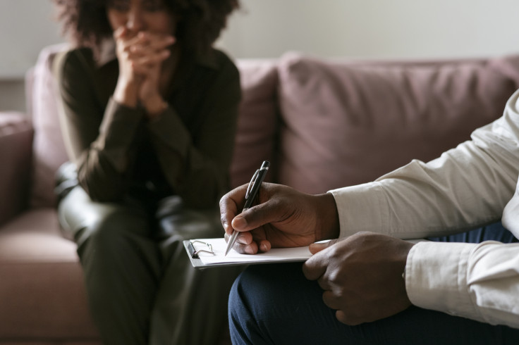 Person sharing feelings and emotions during therapy session