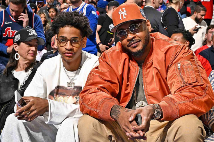 Carmelo Anthony with his son