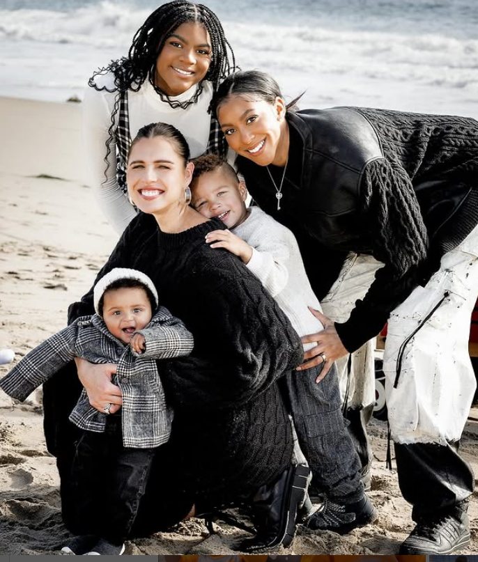 Candace Parker with her wife and their children