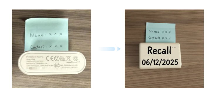 Sample recalled Anker PowerCore 10000 power bank