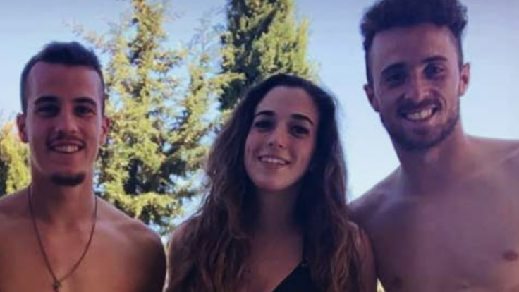 Diogo Jota with wife Rute Cardoso and brother André Silva