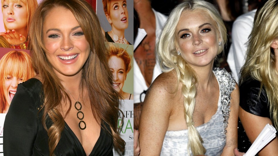 Lindsay Lohan in 2004 and Now