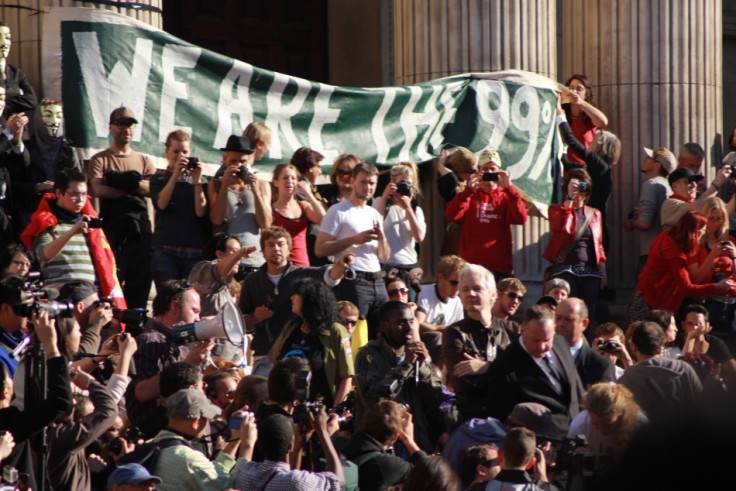 Occupy London: Wikileaks’ Julian Assange Avoids Police Kettling to Join London Protesters (Exclusive Photos)