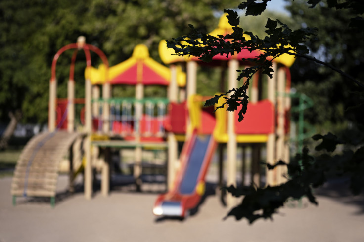 Outdoors Colourful Children Playground Background