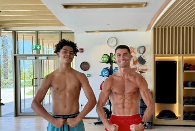Cristiano Ronaldo with son Cristiano Ronaldo Jr./ X