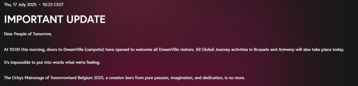Tomorrowland Update