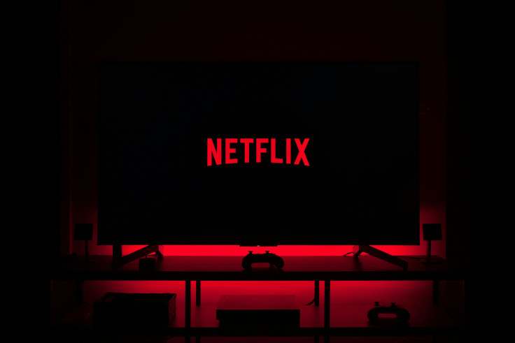 Flat screen television displaying Netflix logo