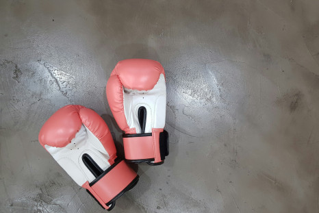 Pair of pink boxing gloves