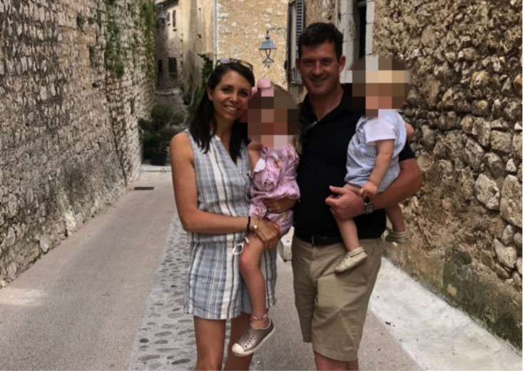 Cara and Peter Goodwin with kids on holiday