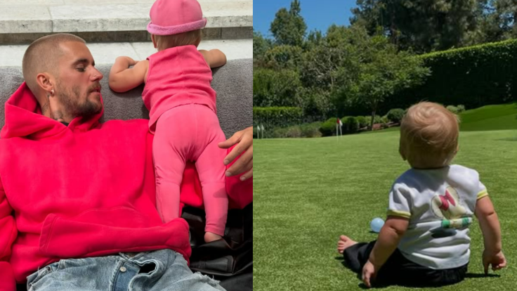 Justin Bieber and his son Jack Blues.