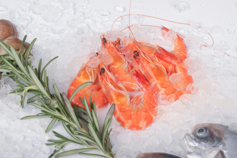Shrimp in ice