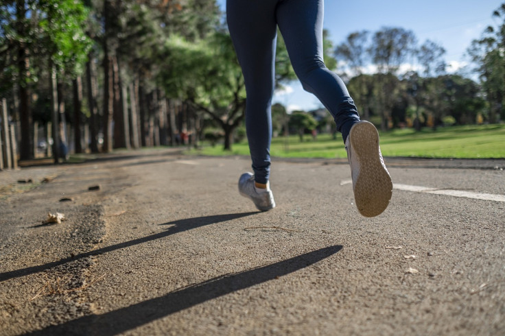 A woman jogging