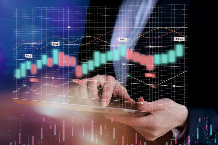 A candlestick chart hologram