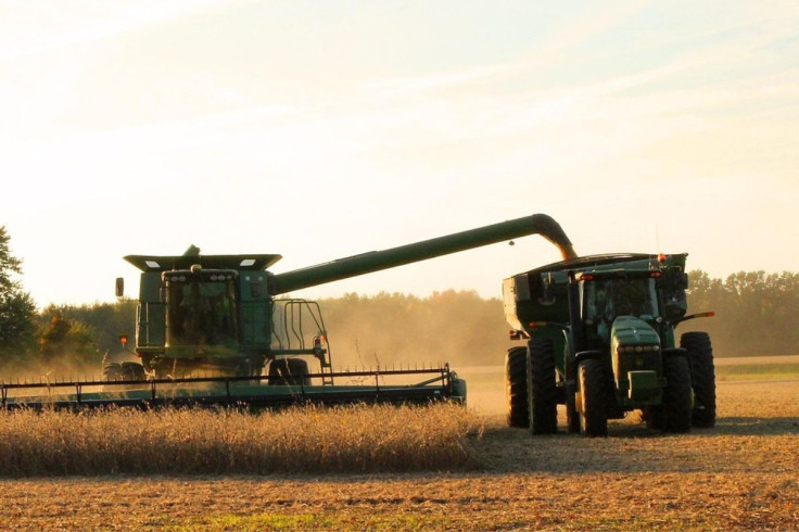 Farm equipment harvesting