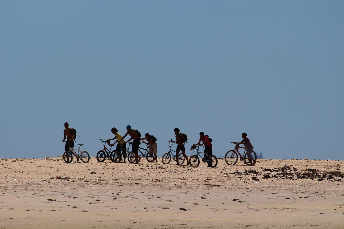 Children on bicycles