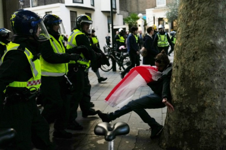 Protesters and police